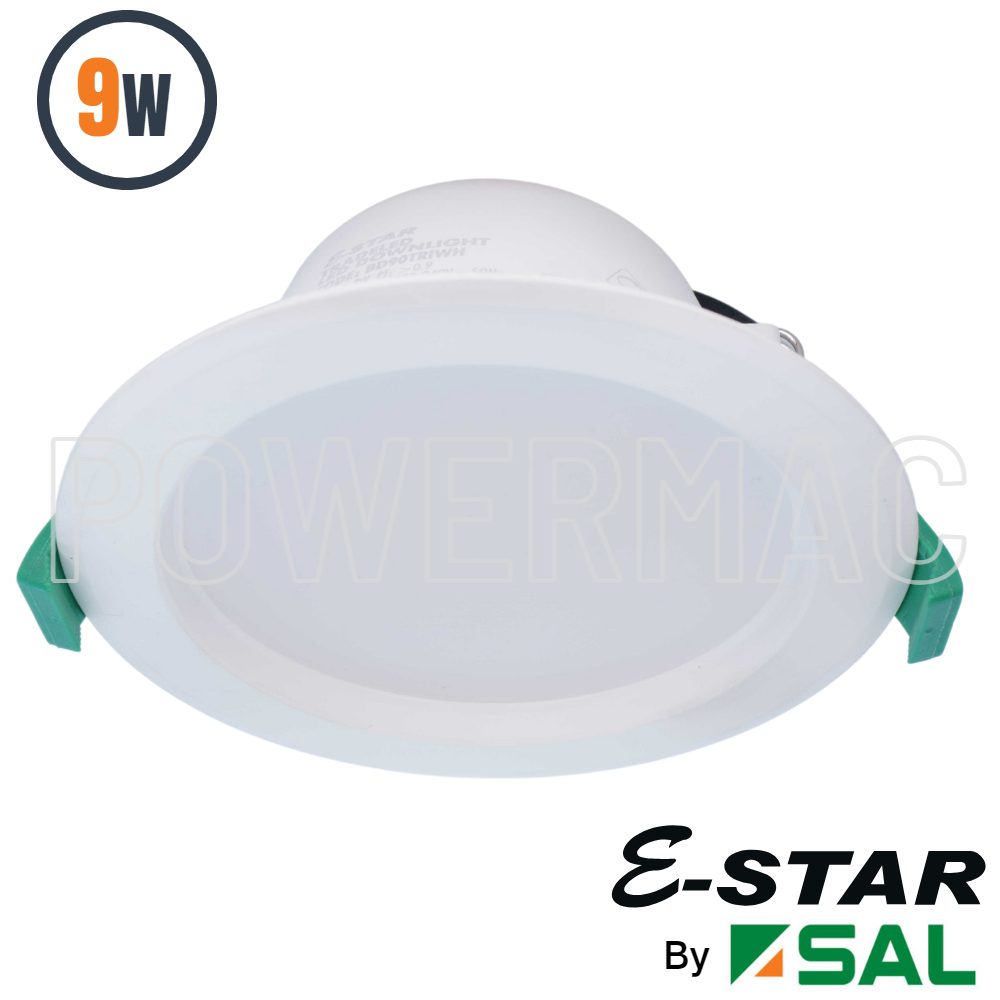 E-Star LED Downlight 240V 9W 3/4/5.7k Dimmable White F + P