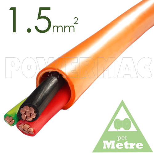 1.5mm 2C+E Orange Circular Cable PVC/PVC 0.6/1kV