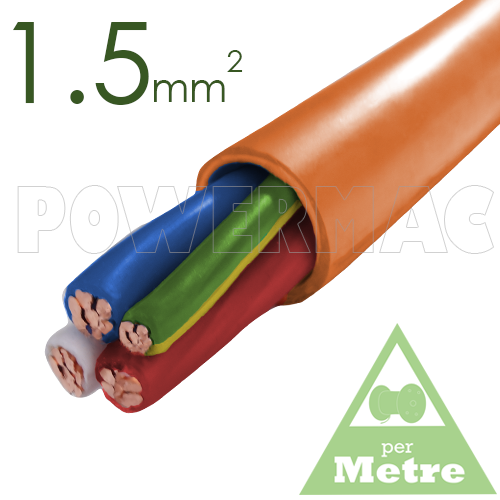 1.5mm 3C+E Orange Circular Cable PVC/PVC 450V/750V