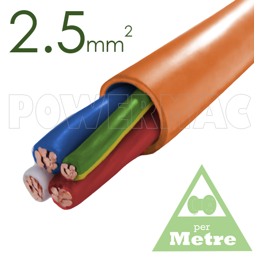 2.5mm 3C+E Orange Circular Cable PVC/PVC 450V/750V