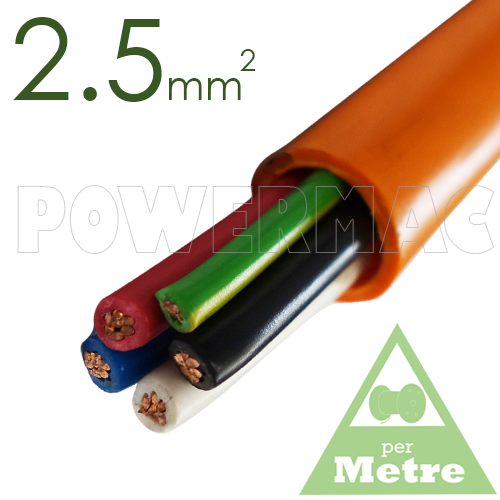 2.5mm 4C+E Orange Circular Cable PVC/PVC 0.6/1kV