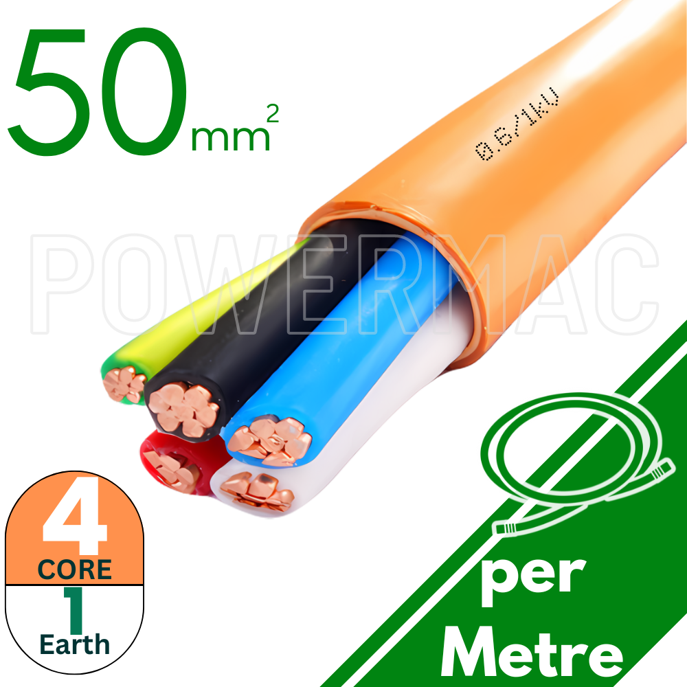 50mm 4C+E Orange Circular Cable XLPE/PVC 0.6/1kV