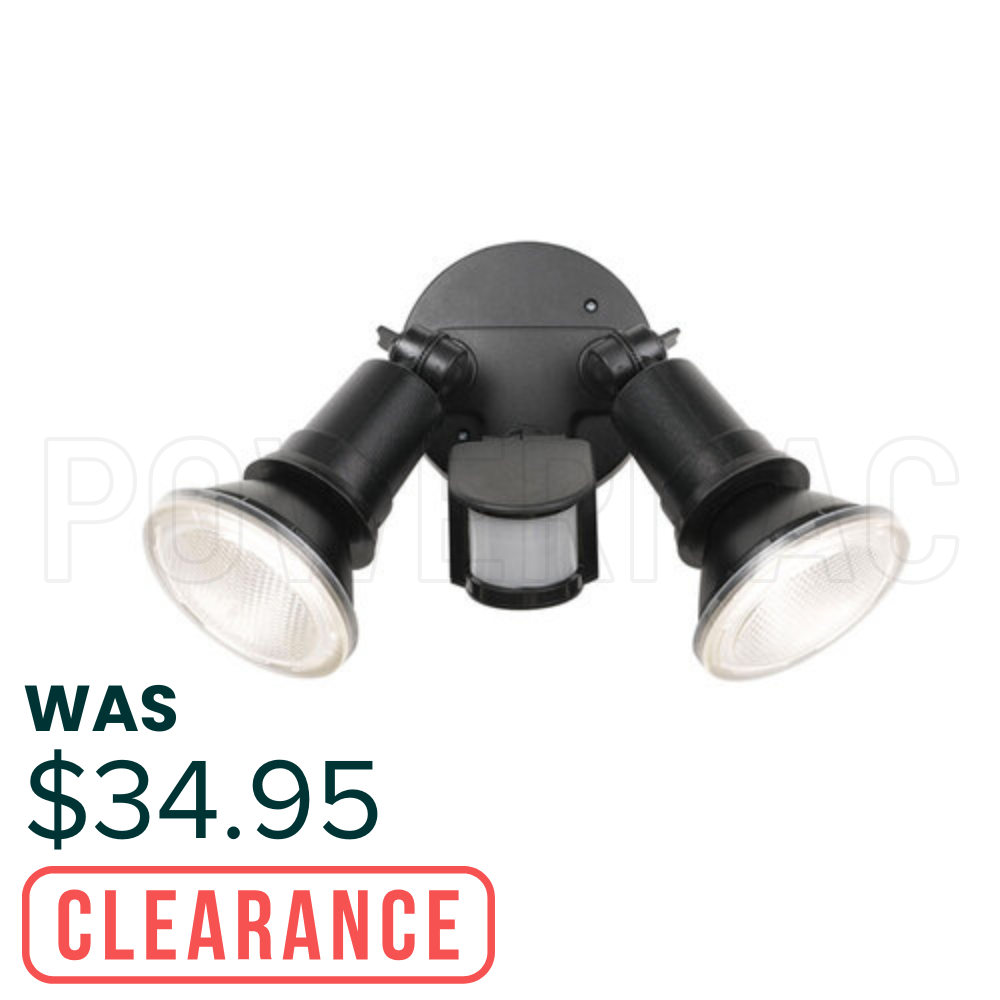 10W Double LED with Sensor, Comet Outdoor Spotlight - Black