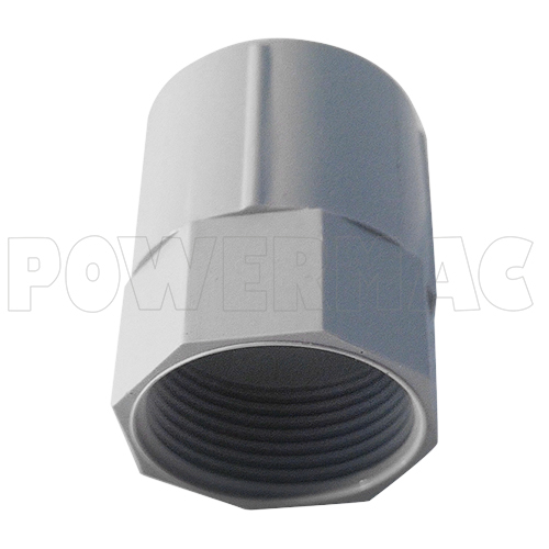 25mm Plain to Screw Coupling, PVC - Grey