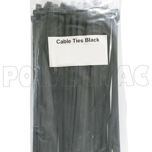550mm x 8.0mm CABLE TIE NYLON BLACK - 100pk