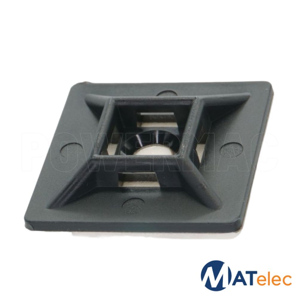 28mm x 28mm Cable Tie Mount Black 100pk