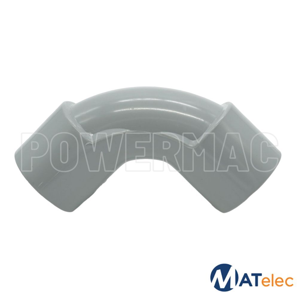 20mm Solid Elbow PVC Grey