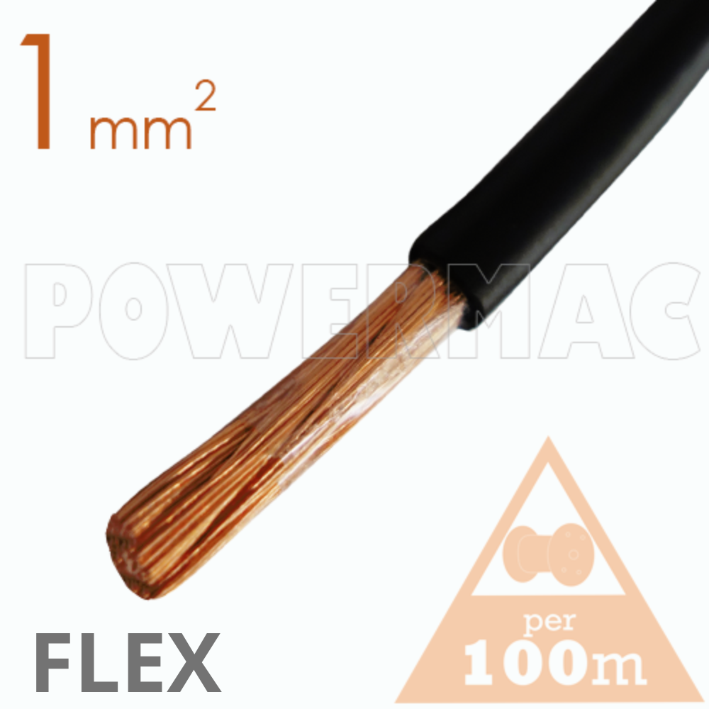 1mm Tinned Flexible Copper PVC Black