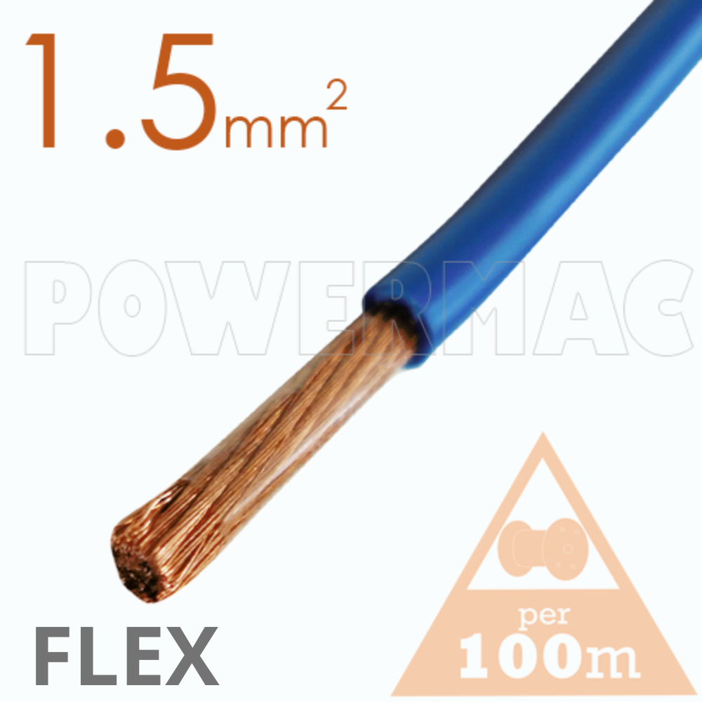 1.5mm Tinned CU Flex PVC Blue