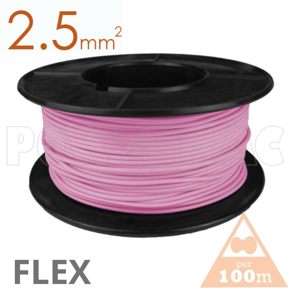 2.5mm Tinned Flexible Copper PVC Pink