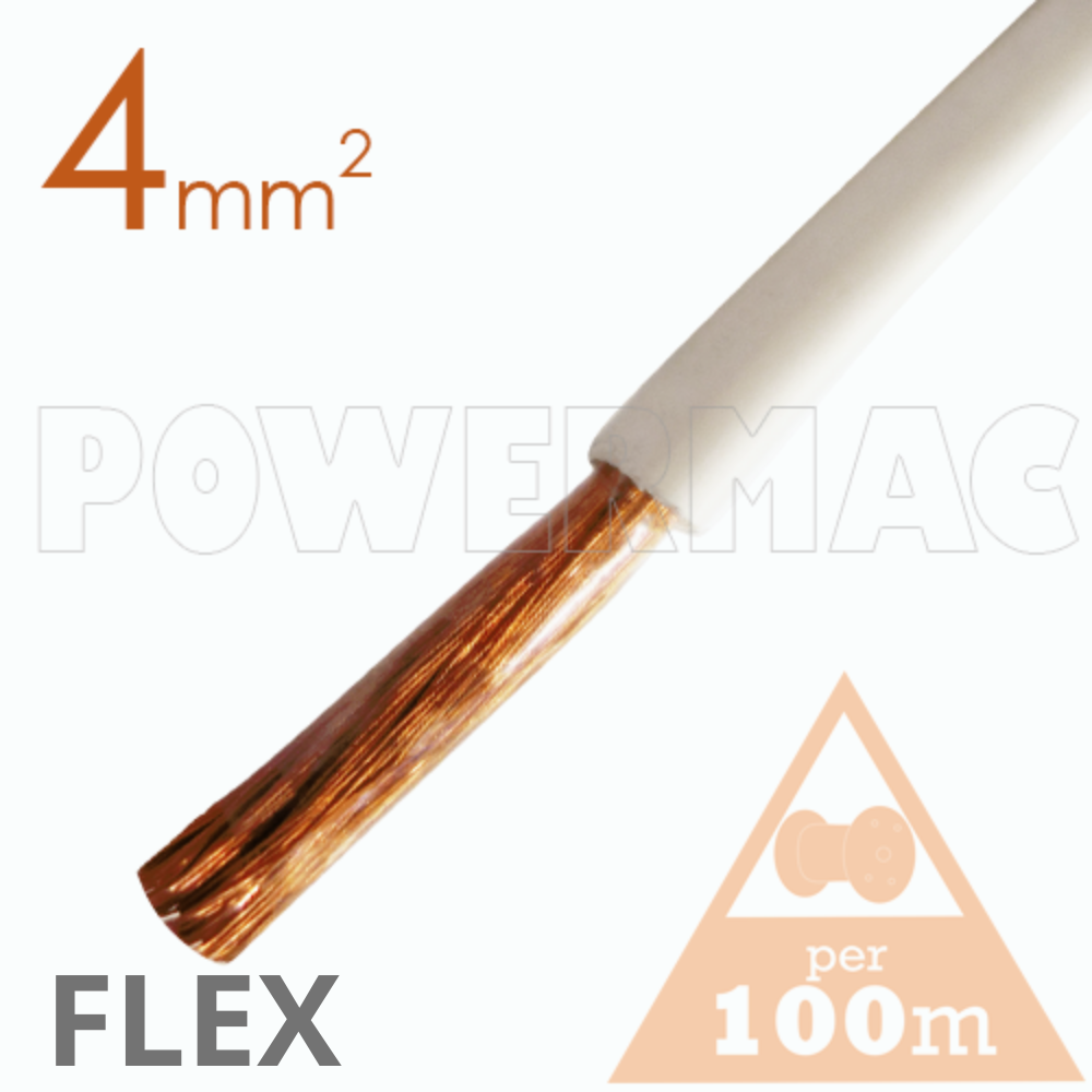 4mm Tinned Flexible Copper PVC White