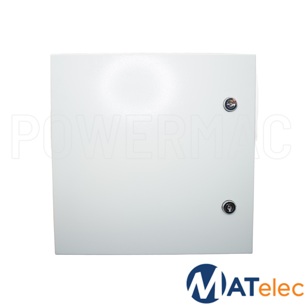 400mm x 400mm x 200mm MS Enclosure Zinc Plated Steel With Inner Door - Grey