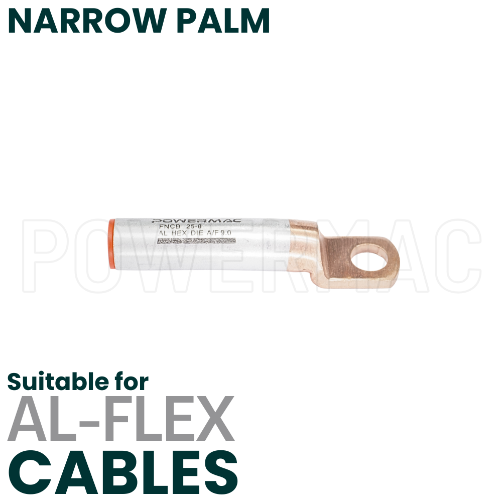 25mm M8 Flexible Bi-metal Narrow Palm Circuit Breaker Lug