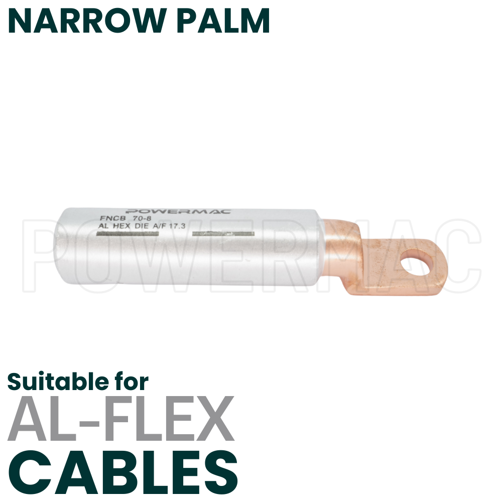 70mm M8 Flexible Bi-metal Narrow Palm Circuit Breaker Lug