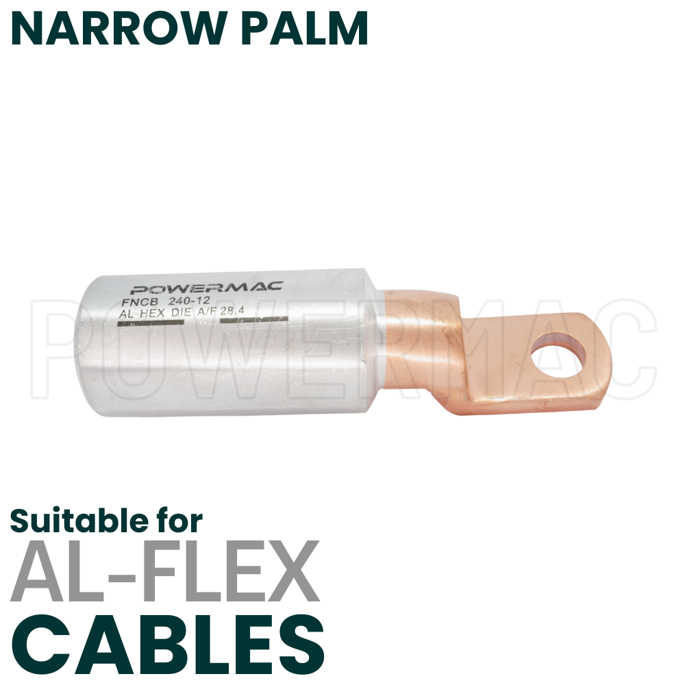 240mm M10 Flexible Bi-metal Narrow Palm Circuit Breaker Lug