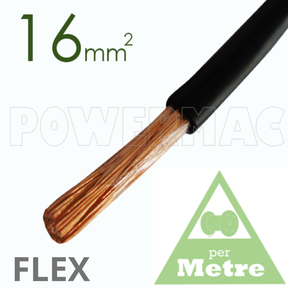 16mm Flexible Non Tinned Copper Cable - Black