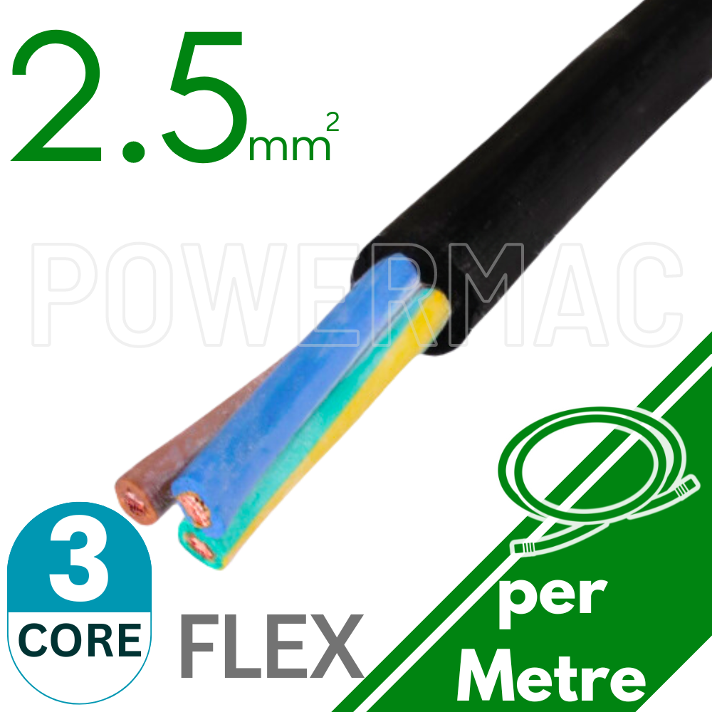 2.5mm 3C Rubber Flexible Copper Cable H07RNF