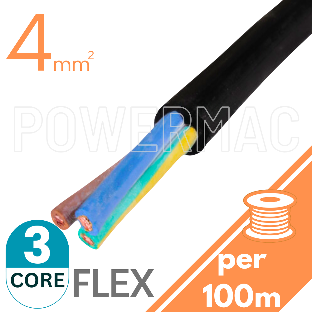 4mm 3C Rubber Flexible Copper Cable H07RNF