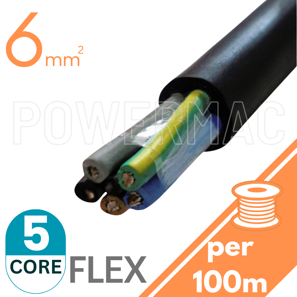6mm 5C Rubber Flexible Copper Cable H07RNF
