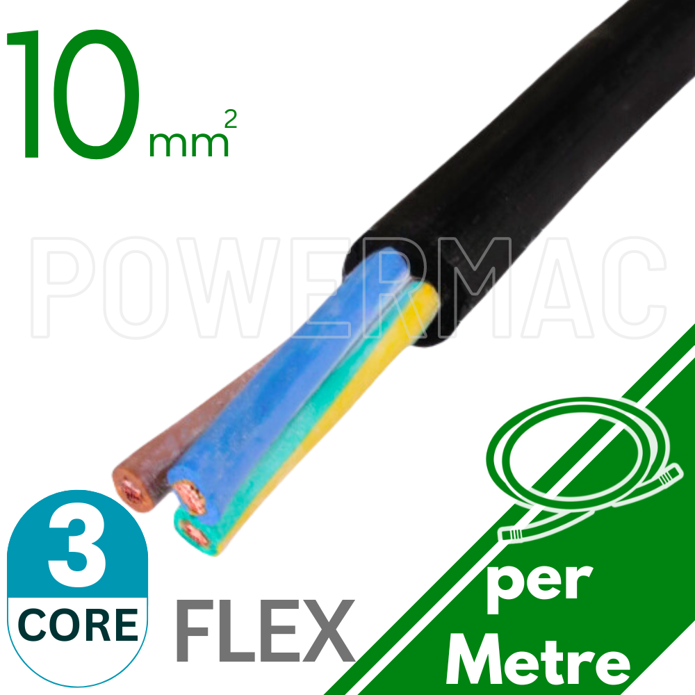 10mm 3C Rubber Flexible Copper Cable H07RNF