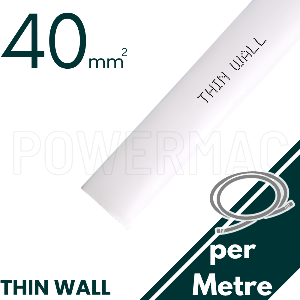 40mm - 20mm White Thin Wall Heat Shrink - 1m Length