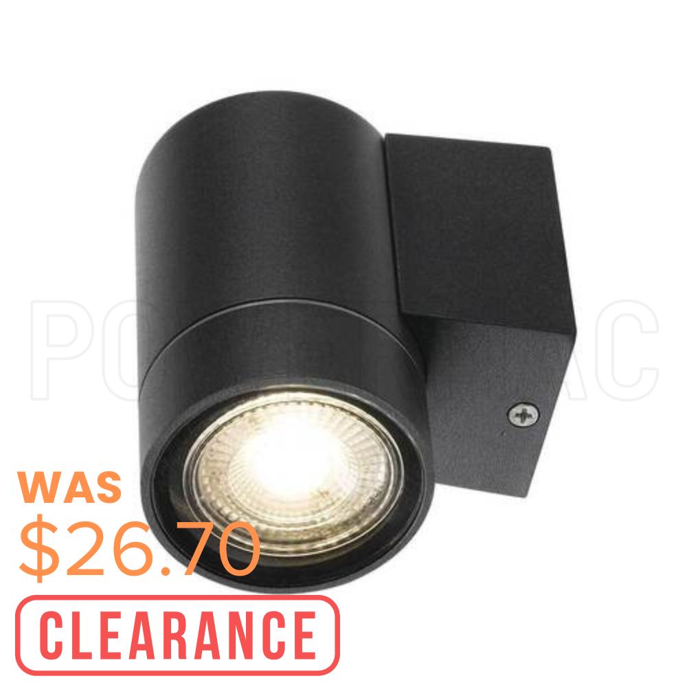 Aluminium Exterior Wall Light, 6w Black - Excl. Globe