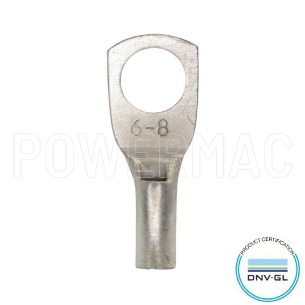 6mm M8 Straight Barrel Copper Cable Lug 100pk