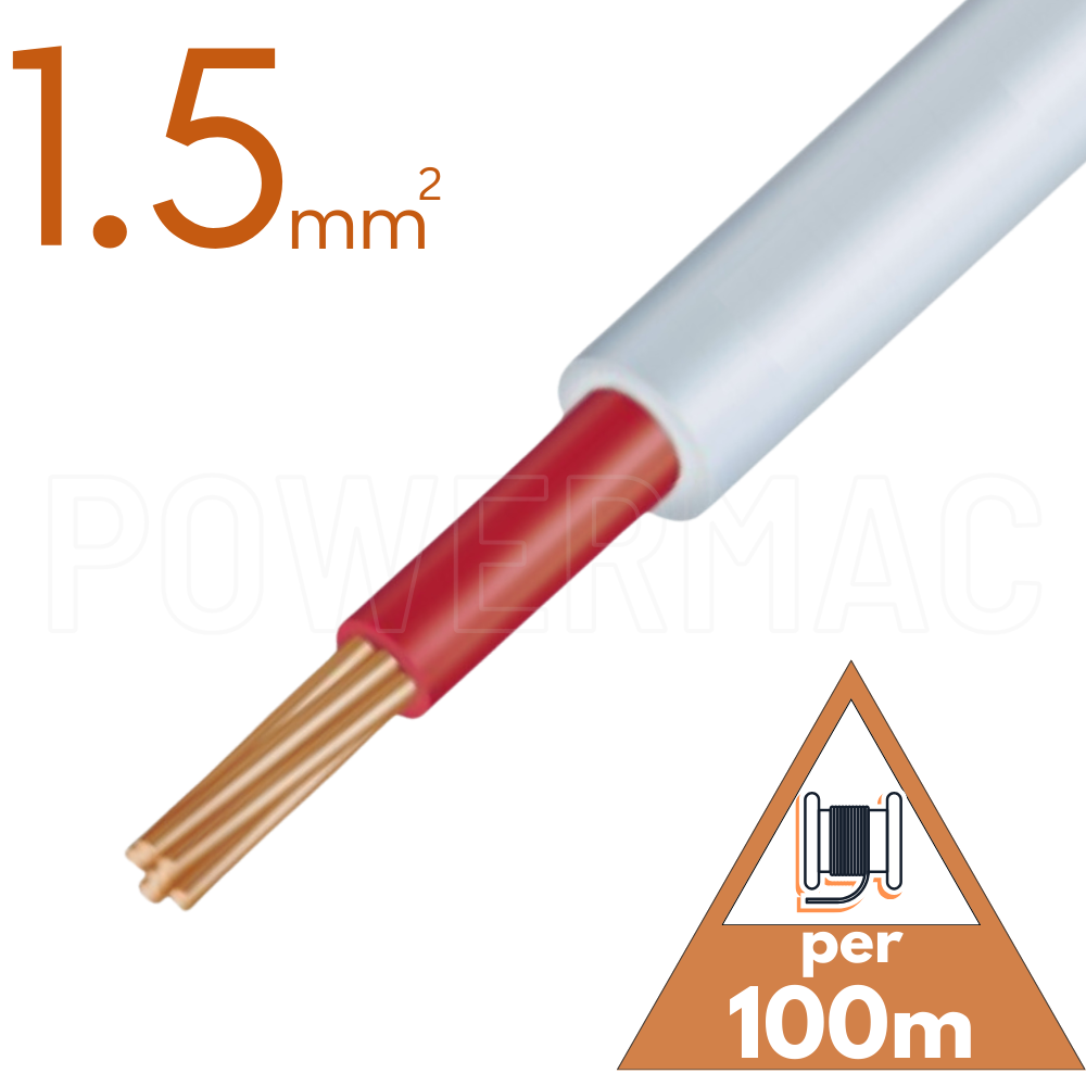 1.5mm 1C SDI Red/White PVC/PVC  450/750V