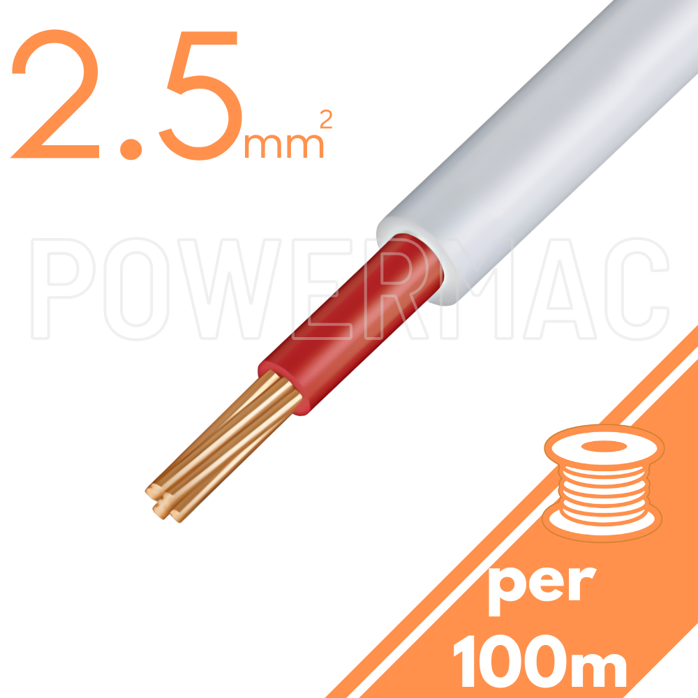 2.5mm 1C SDI Red/White PVC/PVC  450/750V