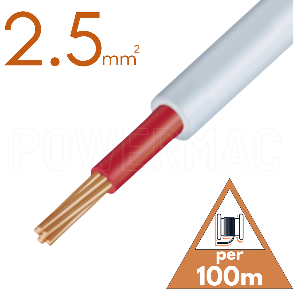 2.5mm 1C SDI Red/White PVC/PVC  450/750V