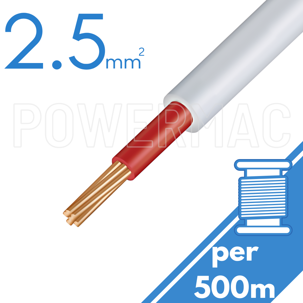 2.5mm 1C SDI Red/White PVC/PVC  450/750V