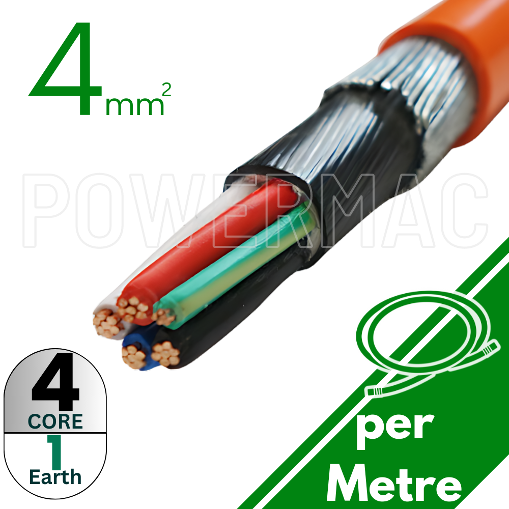 4mm 4C+E Steel Wire Armoured Cable PVC/PVC/SWA/PVC 1kV
