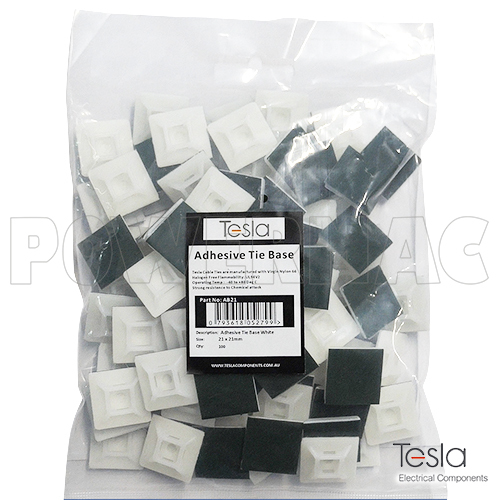 Adhesive Tie Bases 21 x 21mm White