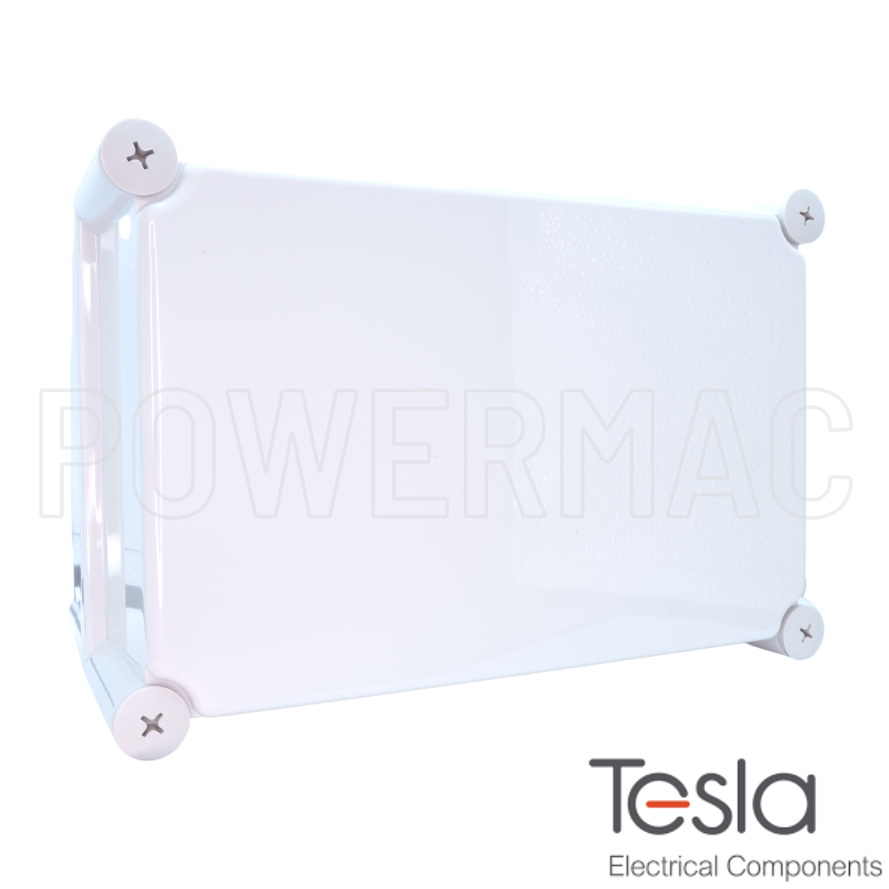 Tesla 280mm x 190mm x 180mm Polycarbonate Enclosure with Lid + Internal Mounting Plate - Grey