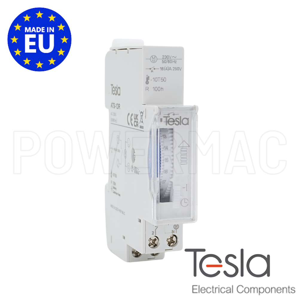 Tesla Analogue 24h Time Switch 230V with Battery Back Up