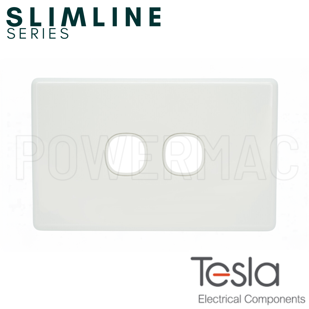 Tesla Two  Gang Switch Grid Plate - Slimline Series