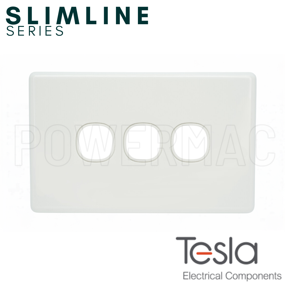 Tesla Three Gang Switch Grid Plate - Slimline Series