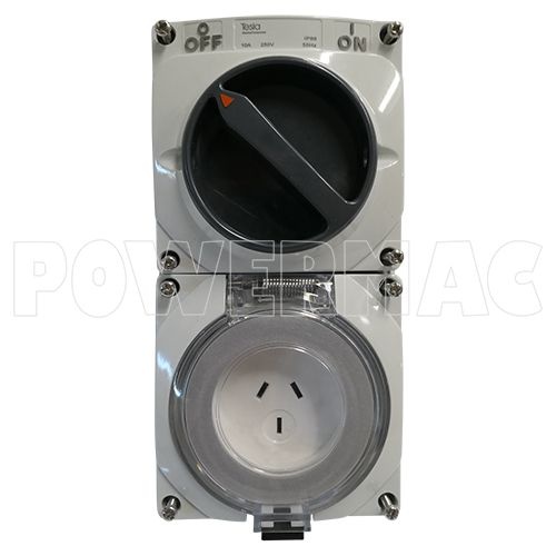 Tesla Combination Switched Outlet 3 Pin 10A Flat