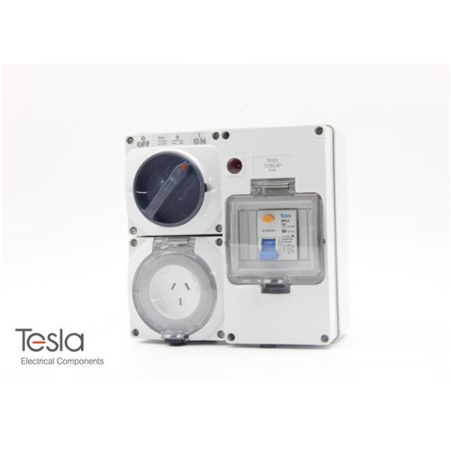 Tesla RCD Protected 3 Pin 15A Combination Switched Outlet