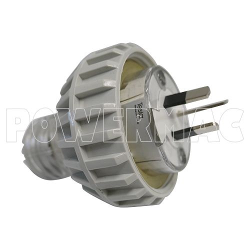 3 Pin 10 Amp Plug, Flat,  Grey