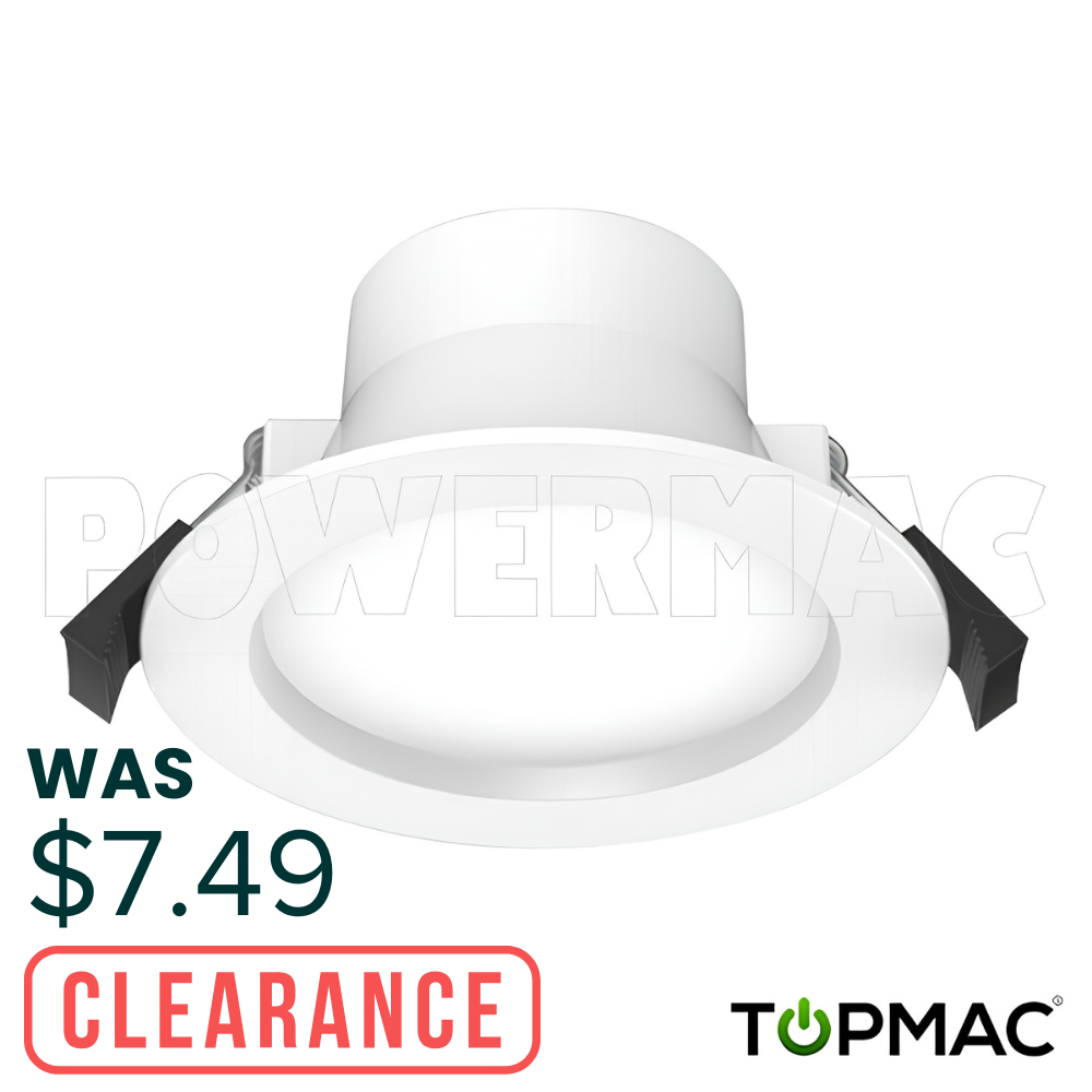 10 Watt Topmac Downlight 90 Degree Tri-cct Dimmable