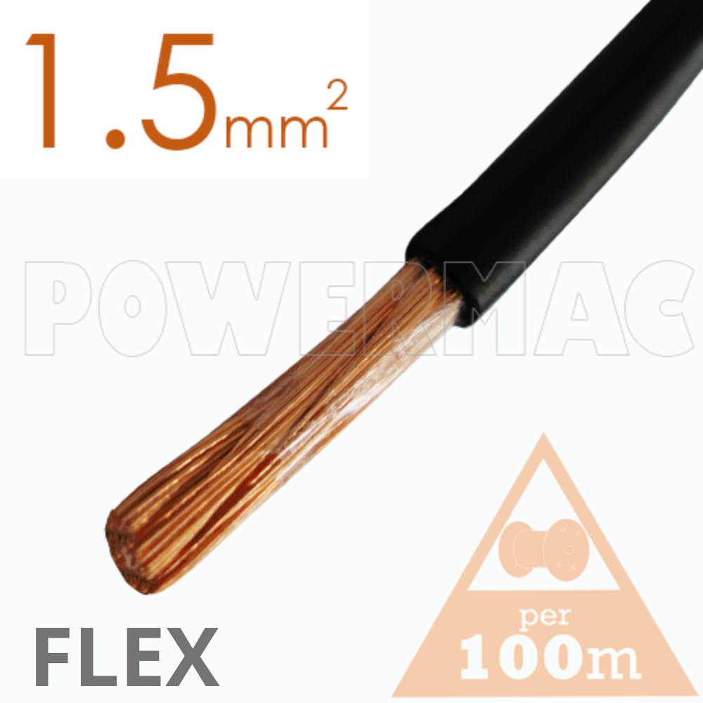 1.5mm Tinned Flexible Copper 110°C Black
