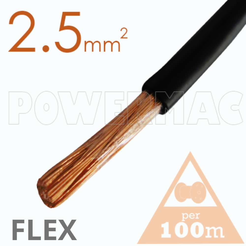 2.5mm Tinned Flexible Copper 110°C Black