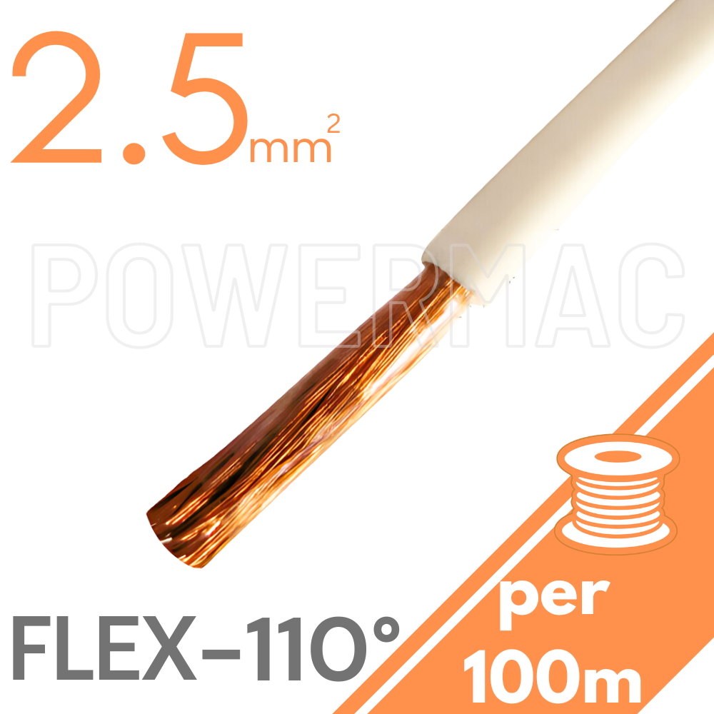 2.5mm Tinned Flexible Copper 110°C White