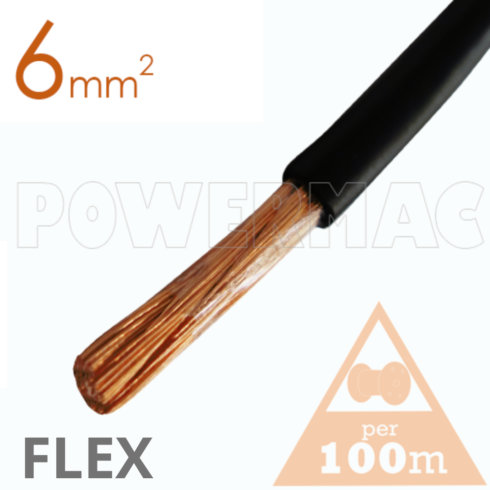 6mm Tinned CU Flex 110 Degree Black