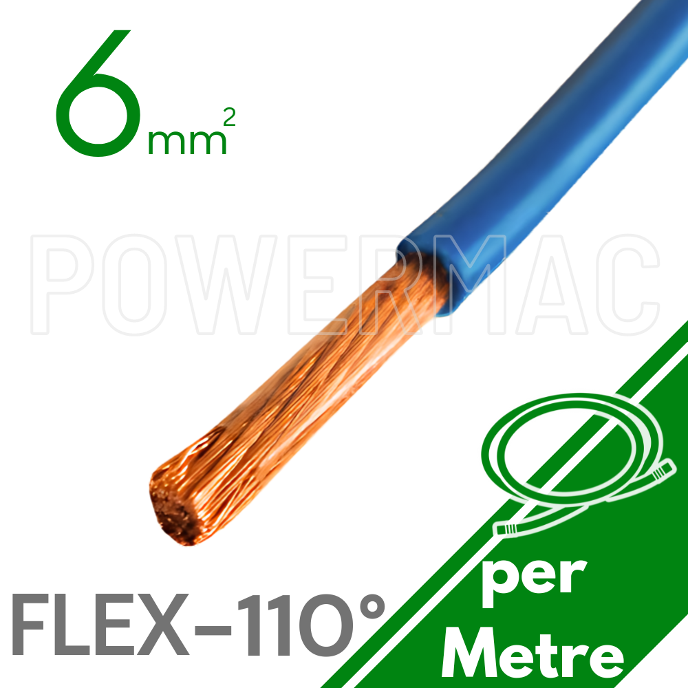 6mm Tinned CU Flex 110 Degree Blue