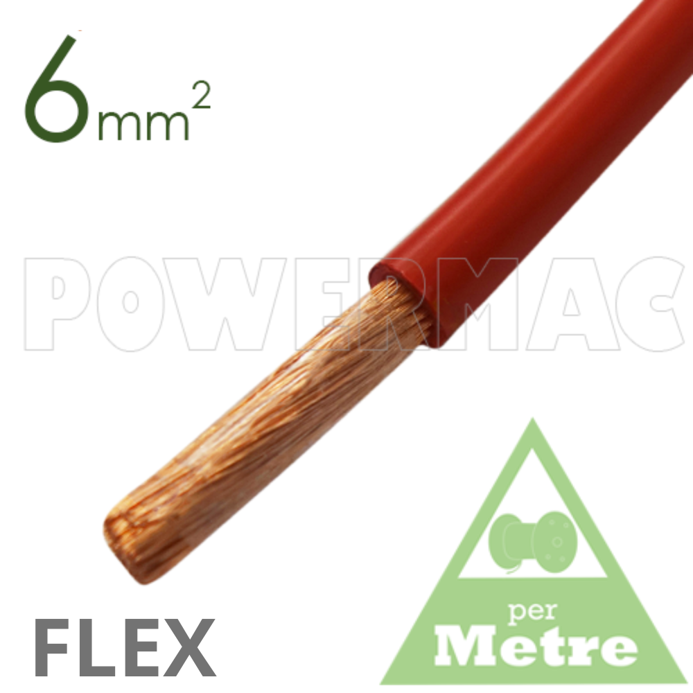 6mm Tinned Flexible Copper 110°C Red