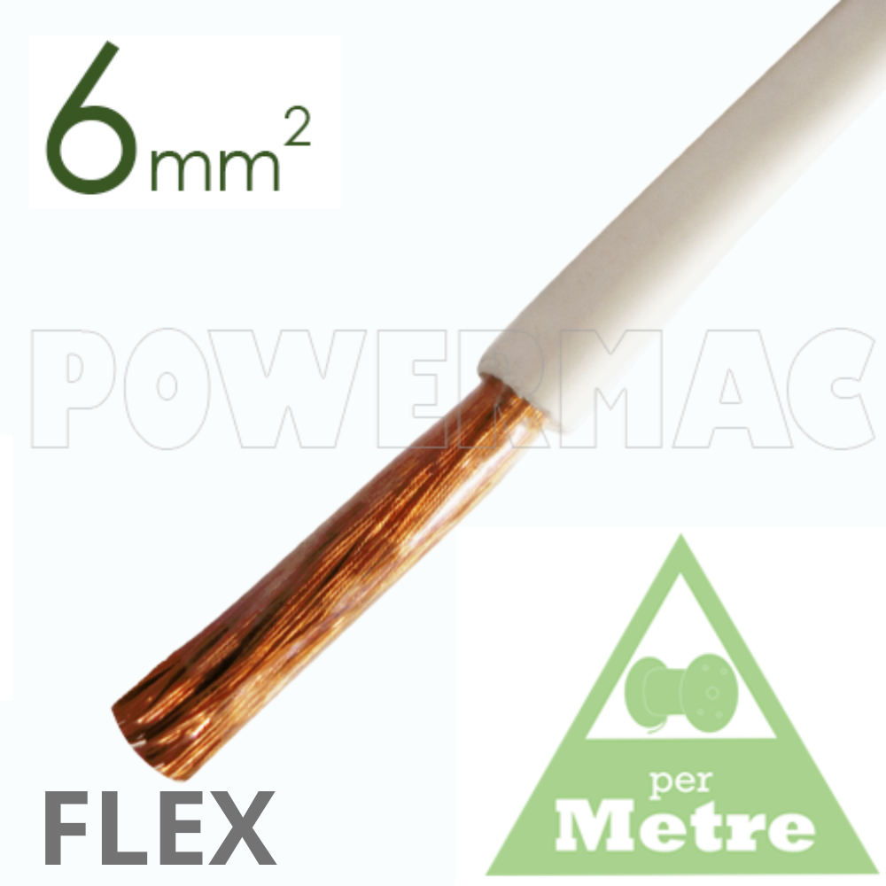 6mm Tinned Flexible Copper 110°C White