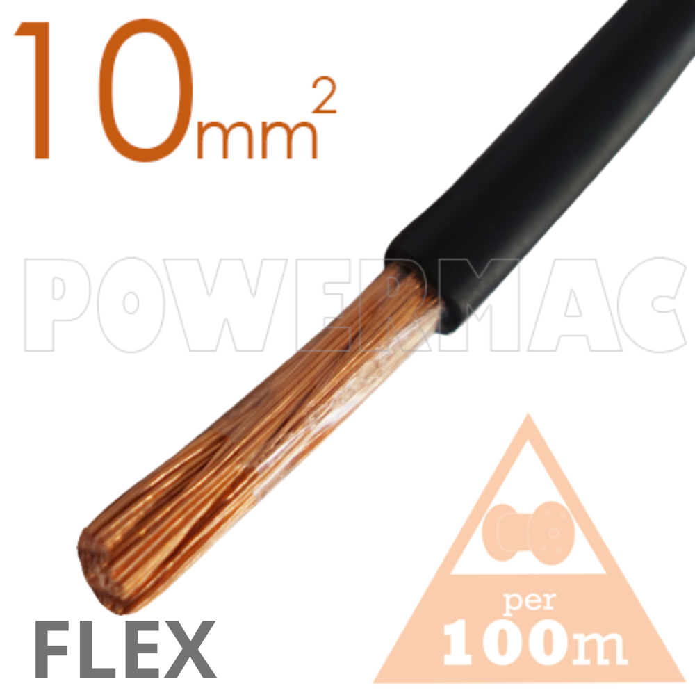 10mm Non Tinned Flexible Copper 110°C Black