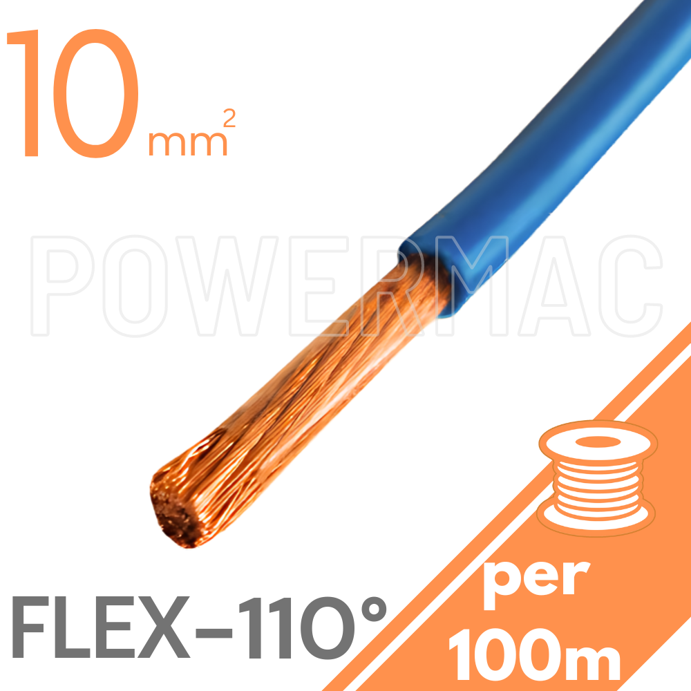 10mm Non Tinned Flexible Copper 110°C Blue
